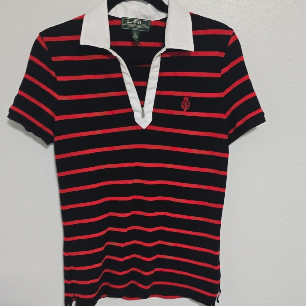 Classic Black and Red Striped Polo Shirt